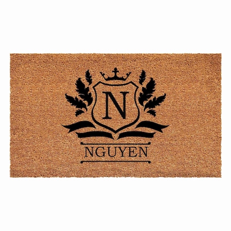 Calloway Mills Monogram Door Mat, Black, Natural, 30 in W x 48 in L 108243048N